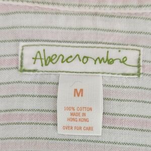 Vintage Abercrombie & Fitch Shirt with Pink and Green Stripes CHECK MEASUREMENTS